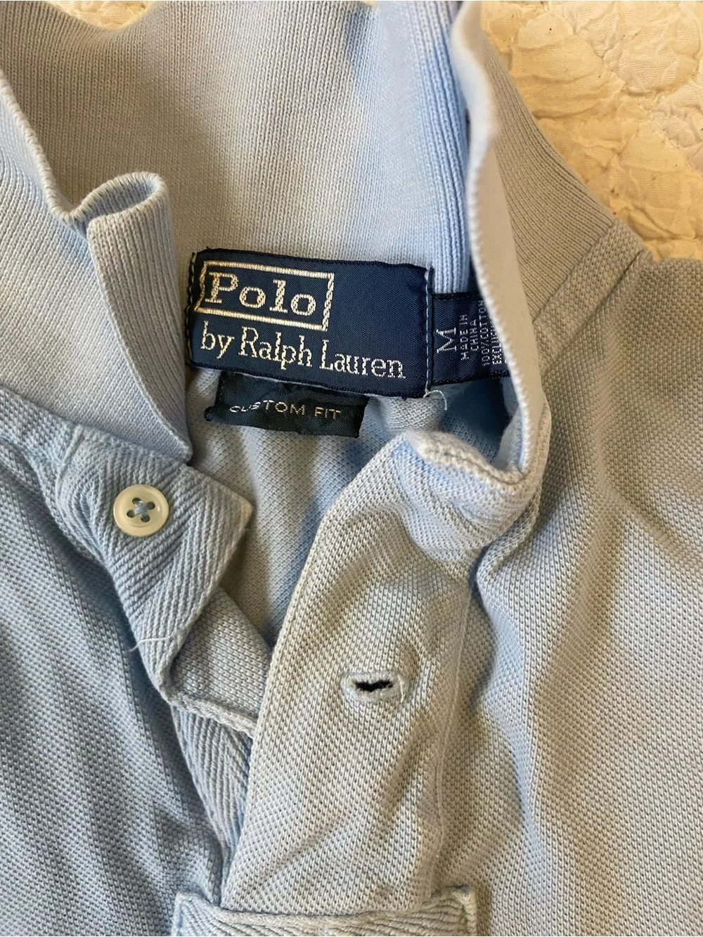 Ralph Lauren Light Blue Mens Polo with White Embroidered Crest